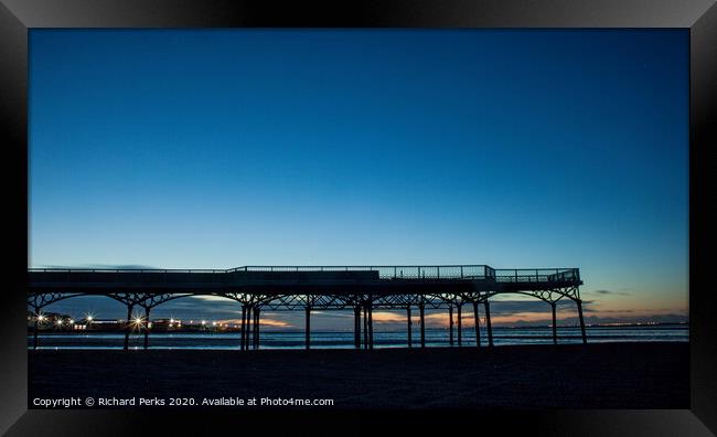 Lytham pier at Daybreak Framed Print by Richard Perks