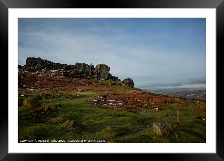 Winter day on Ilkley Moor Framed Mounted Print by Richard Perks