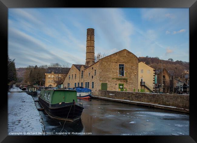A winter`s day on the Rochdale Canal Framed Print by Richard Perks