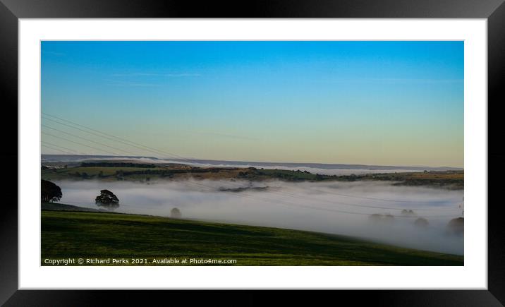 Mist in the valleys Framed Mounted Print by Richard Perks