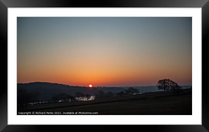 Sunrise over Yorkshire Fields Framed Mounted Print by Richard Perks