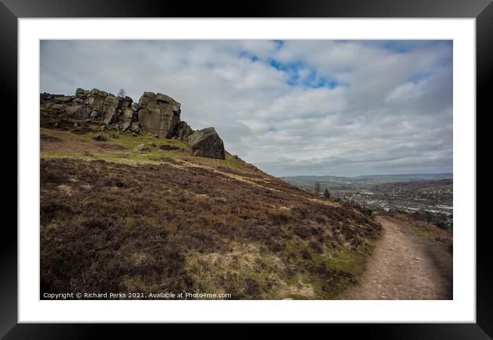 Springtime on the Cow and Calf, Ilkley Moor Framed Mounted Print by Richard Perks