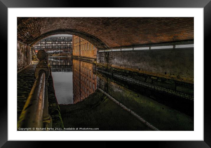 Rochdale Canal in the heart of Manchester Framed Mounted Print by Richard Perks