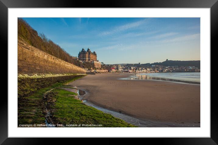 Scarborough Grand Hotel and seafront Framed Mounted Print by Richard Perks