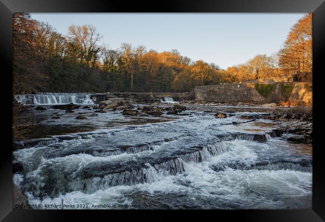 Waterfall on the River Swale - Richmond North York Framed Print by Richard Perks