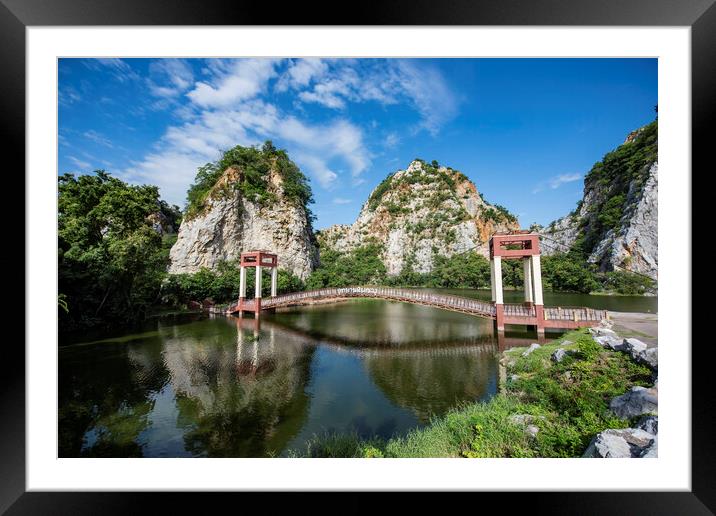 THAILAND RATCHABURI KHAO NGU ROCK PARK Framed Mounted Print by urs flueeler