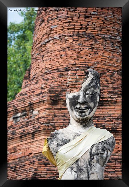 ASIA THAILAND AYUTHAYA HISTORICAL PARK Framed Print by urs flueeler