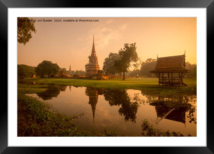 ASIA THAILAND AYUTHAYA HISTORICAL PARK Framed Mounted Print by urs flueeler