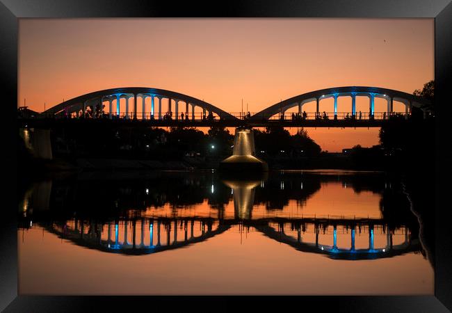 THAILAND LAMPANG CITY RAILWAY BRIDGE Framed Print by urs flueeler