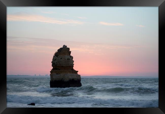 PORTUGAL ALGARVE LAGOS PONTA DA PIEDADE Framed Print by urs flueeler