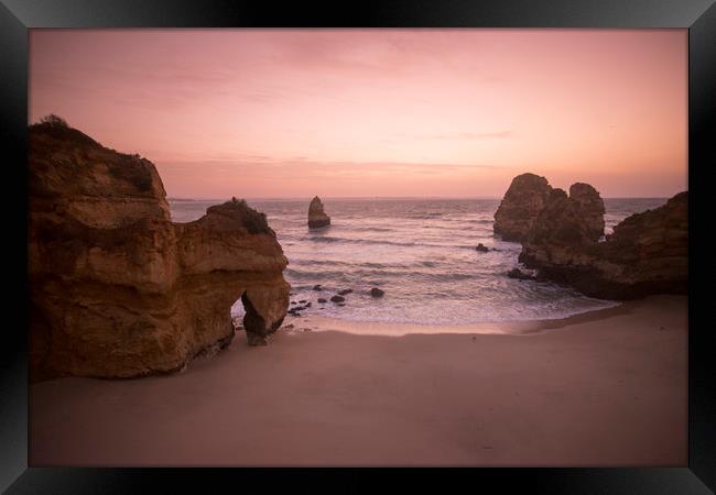 PORTUGAL ALGARVE LAGOS PONTA DA PIEDADE Framed Print by urs flueeler