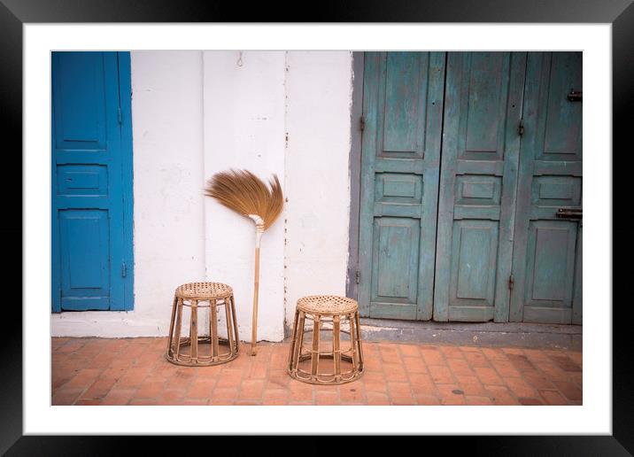 LAOS LUANG PRABANG OLD TOWN HOUSE Framed Mounted Print by urs flueeler