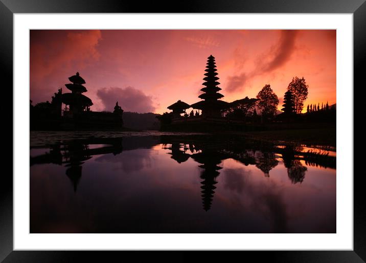 ASIA INDONESIA BALI LAKE BRATAN PURA ULUN DANU TEMPLE Framed Mounted Print by urs flueeler