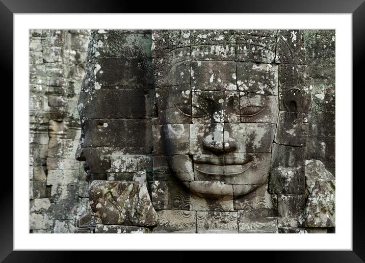 CAMBODIA SIEM REAP ANGKOR THOM BAYON TEMPLE Framed Mounted Print by urs flueeler
