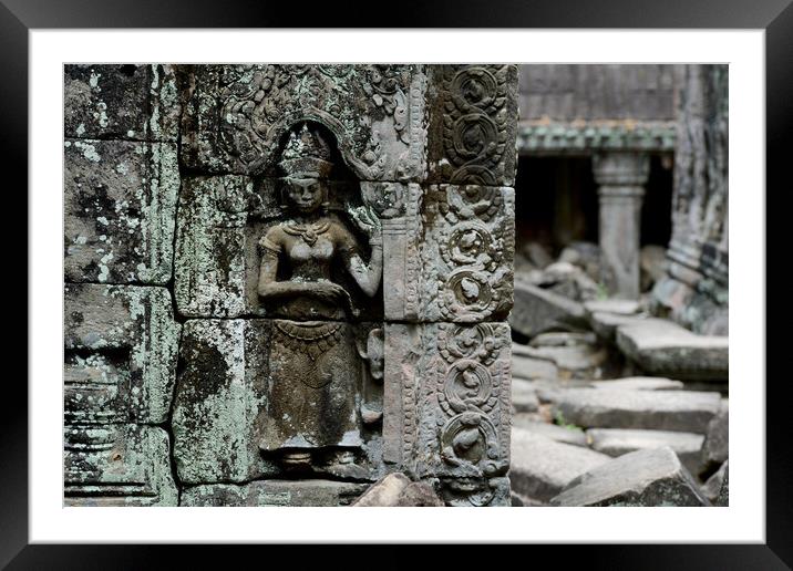 CAMBODIA SIEM REAP ANGKOR TA PROHM TEMPLE Framed Mounted Print by urs flueeler
