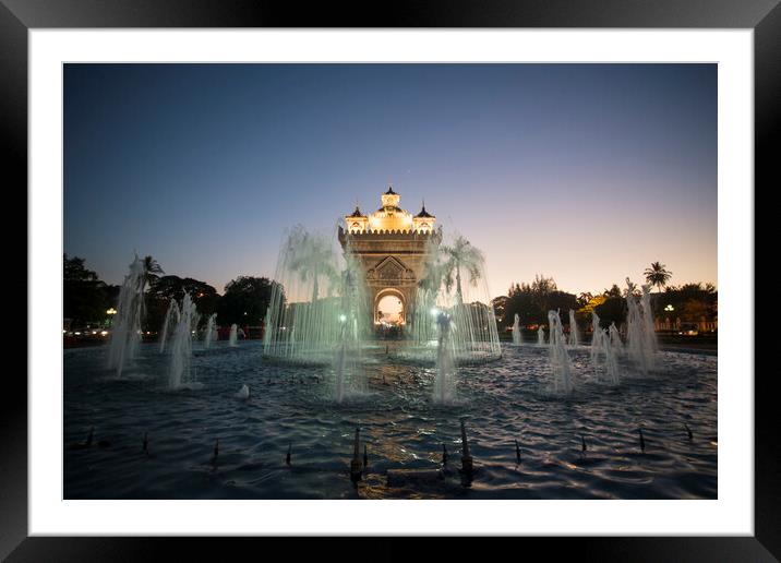 LAOS VIENTIANE PATUXAI ARCH Framed Mounted Print by urs flueeler