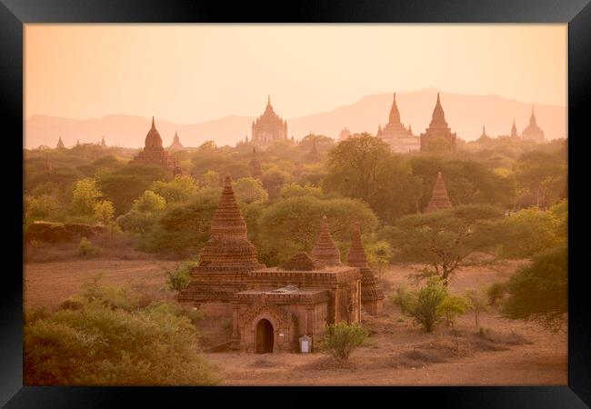 ASIA MYANMAR BAGAN TEMPLE PAGODA LANDSCAPE Framed Print by urs flueeler