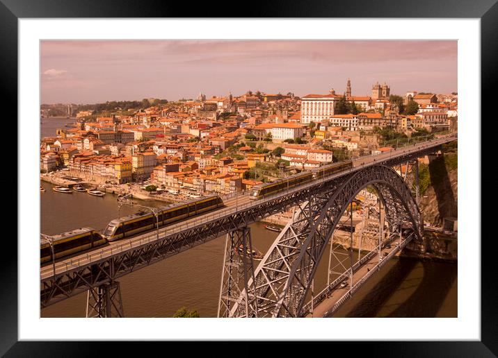 EUROPE PORTUGAL PORTO RIBEIRA OLD TOWN DOURO RIVER Framed Mounted Print by urs flueeler