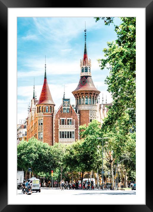 Casa de les Punxes, Casa Terradas, Barcelona City Framed Mounted Print by Radu Bercan