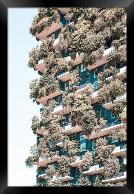 Bosco Verticale Tower In Milan, Urban Nature Italy Framed Print by Radu Bercan