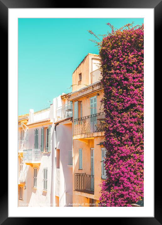 Cannes City, Urban Architecture, Charming Houses Framed Mounted Print by Radu Bercan