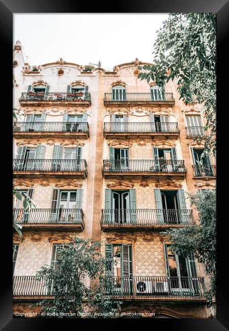 Barcelona City Architecture, Spain Building Facade Framed Print by Radu Bercan