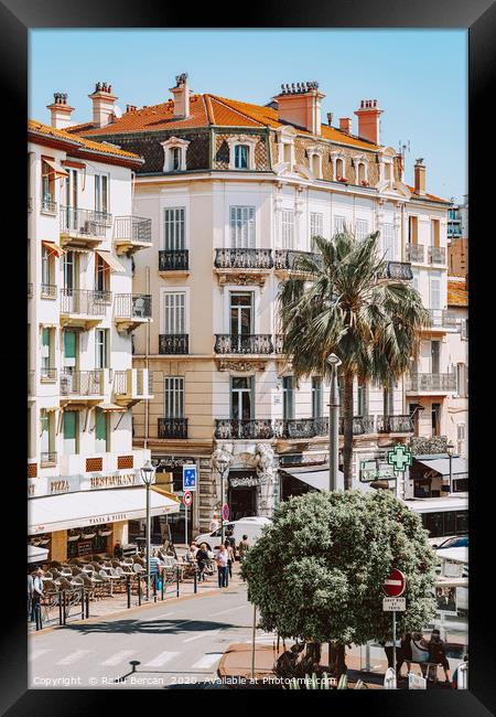 Downtown Exotic Cannes City, French Riviera Houses Framed Print by Radu Bercan