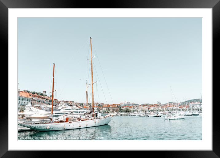 Port Of Cannes, French Riviera, Luxurious Yachts Framed Mounted Print by Radu Bercan