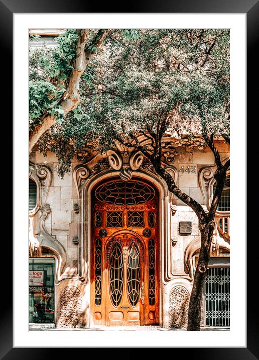 Modernist House Comalat Barcelona, Door Entrance Framed Mounted Print by Radu Bercan