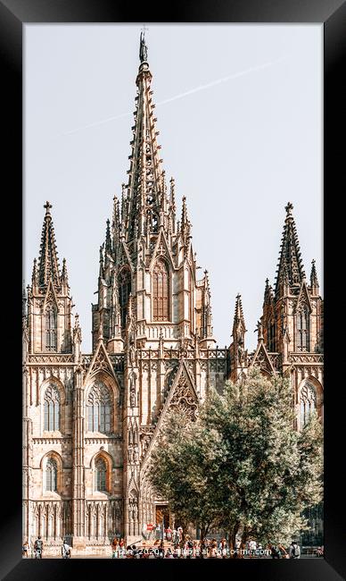Barcelona Cathedral, Gothic Cathedral Holy Church Framed Print by Radu Bercan