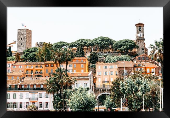 Cannes City Skyline Architecture, Old Town Center Framed Print by Radu Bercan