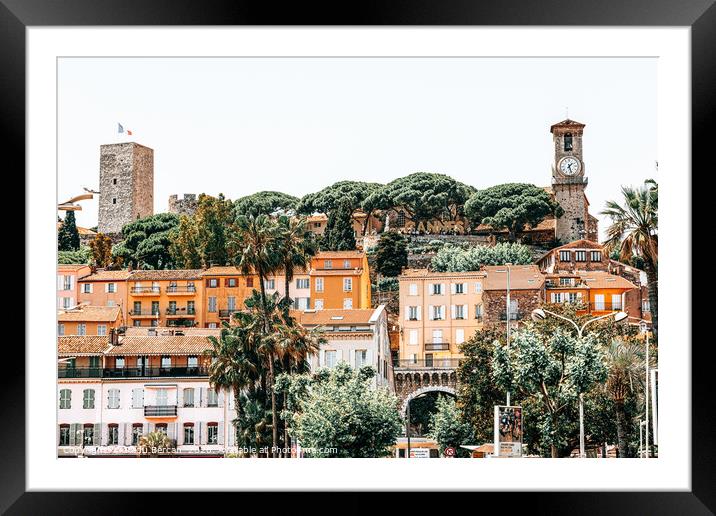 Cannes City Skyline Architecture, Old Town Center Framed Mounted Print by Radu Bercan
