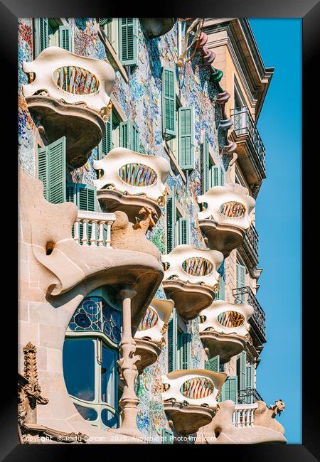 Casa Batllo, Antoni Gaudi Barcelona City Landmark Framed Print by Radu Bercan