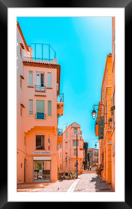 Beautiful Exotic Architecture, Cannes City Street Framed Mounted Print by Radu Bercan
