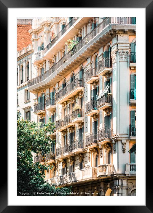 Barcelona City, Spanish Building Architecture Framed Mounted Print by Radu Bercan