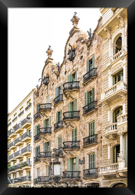 Casa Calvet, Antoni Gaudi Architecture Barcelona Framed Print by Radu Bercan
