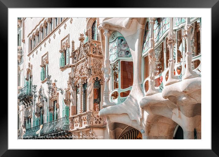 Casa Batllo, Antoni Gaudi Architecture, Barcelona Framed Mounted Print by Radu Bercan