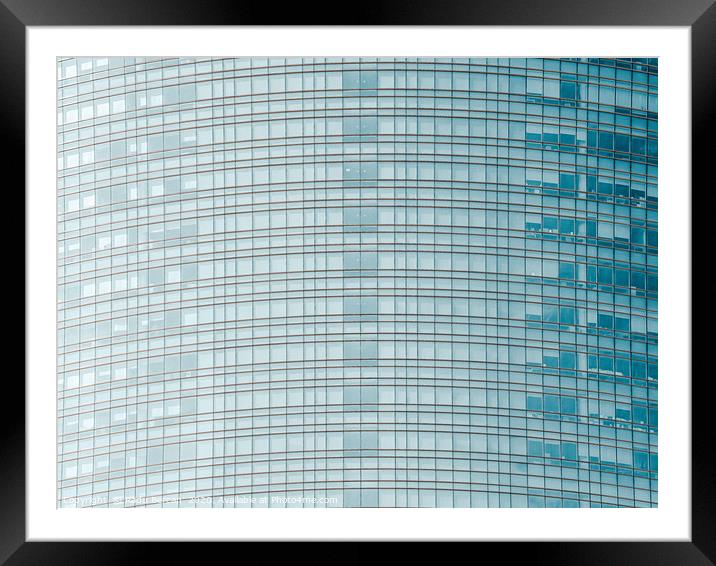 Glass Abstract, Skyscraper Tower, Lines Pattern Framed Mounted Print by Radu Bercan