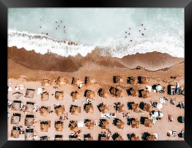 Ocean Coastal Print, Aerial Beach Print Framed Print by Radu Bercan