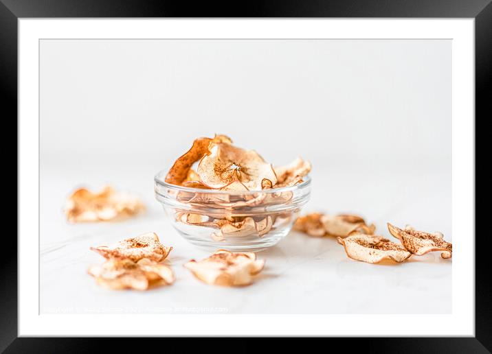 Apple and Cinnamon Crispy Chips Framed Mounted Print by Radu Bercan