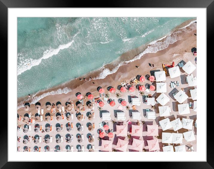 Ocean Aerial Beach Print, Bondi Beach, Aerial Photography Framed Mounted Print by Radu Bercan