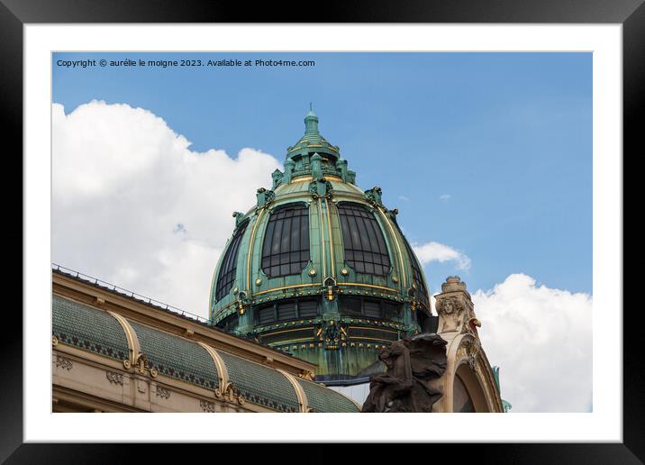 Dome of a palace in Prague Framed Mounted Print by aurélie le moigne