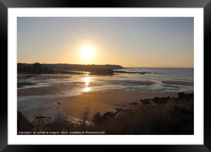 Le Loch cove in Primelin Framed Mounted Print by aurélie le moigne