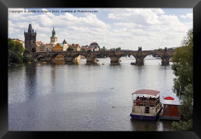 Vltava river in Prague Framed Print by aurélie le moigne