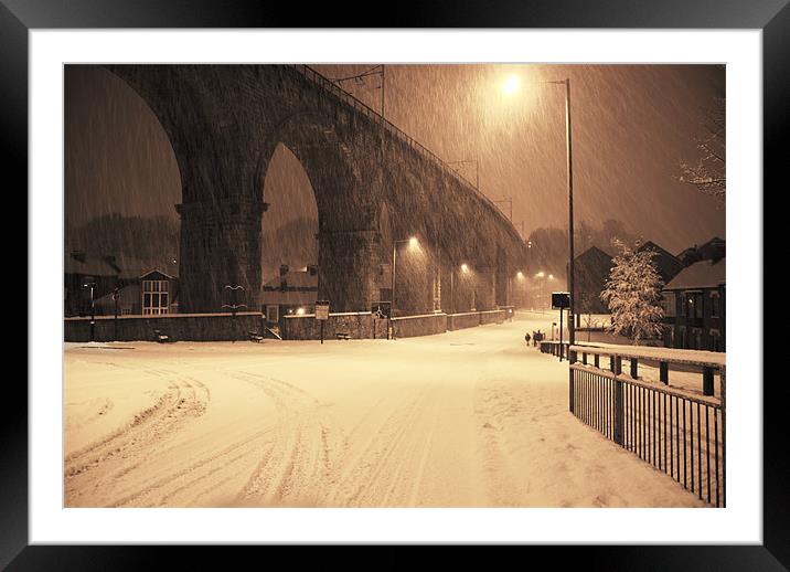 Durham's Viaduct in Winter Framed Mounted Print by Oliver Porter
