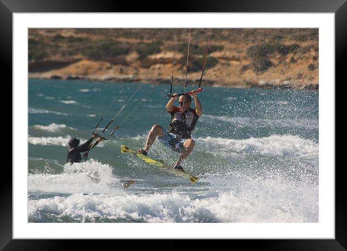 Wind Surf in Action Framed Mounted Print by Oliver Porter