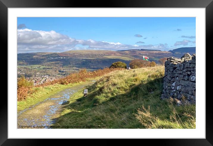 Wales Mountain Walk Framed Mounted Print by Angharad Morgan