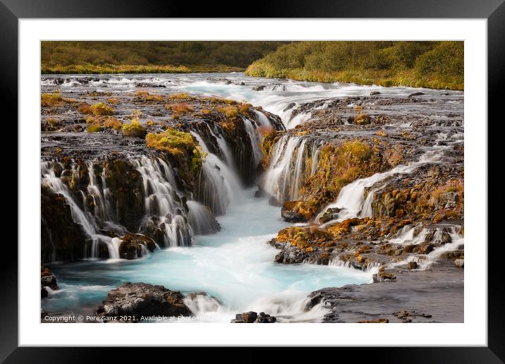 Beautiful Bruarfoss Waterfall Close up, Iceland  Framed Mounted Print by Pere Sanz