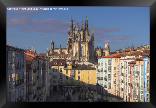 Morning View of Burgos Cathedral, Spain Framed Print by Pere Sanz