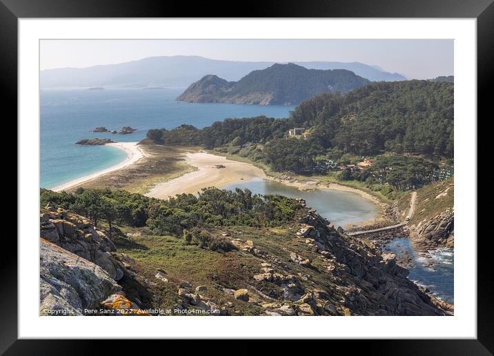 Aerial View of Stunning Landscape in the Cies Islands Natural Pa Framed Mounted Print by Pere Sanz
